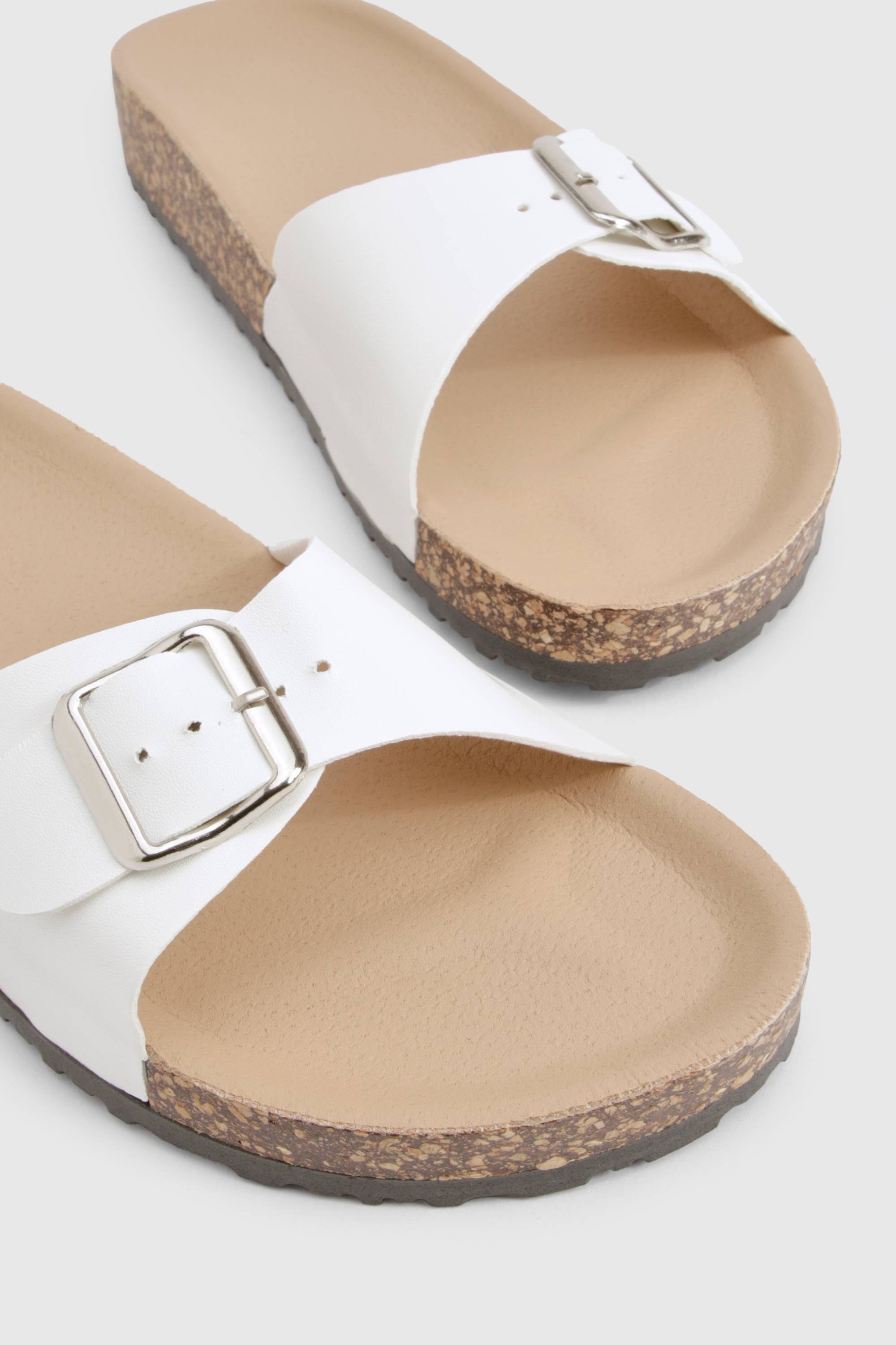 boohoo Buckle Footbed Slider
