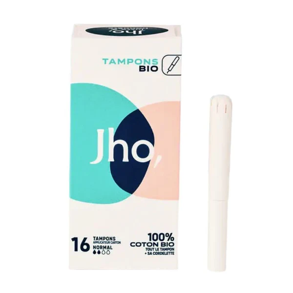Jho Tampons avec applicateur normal Bio 16 tampons en coton bio par boîte