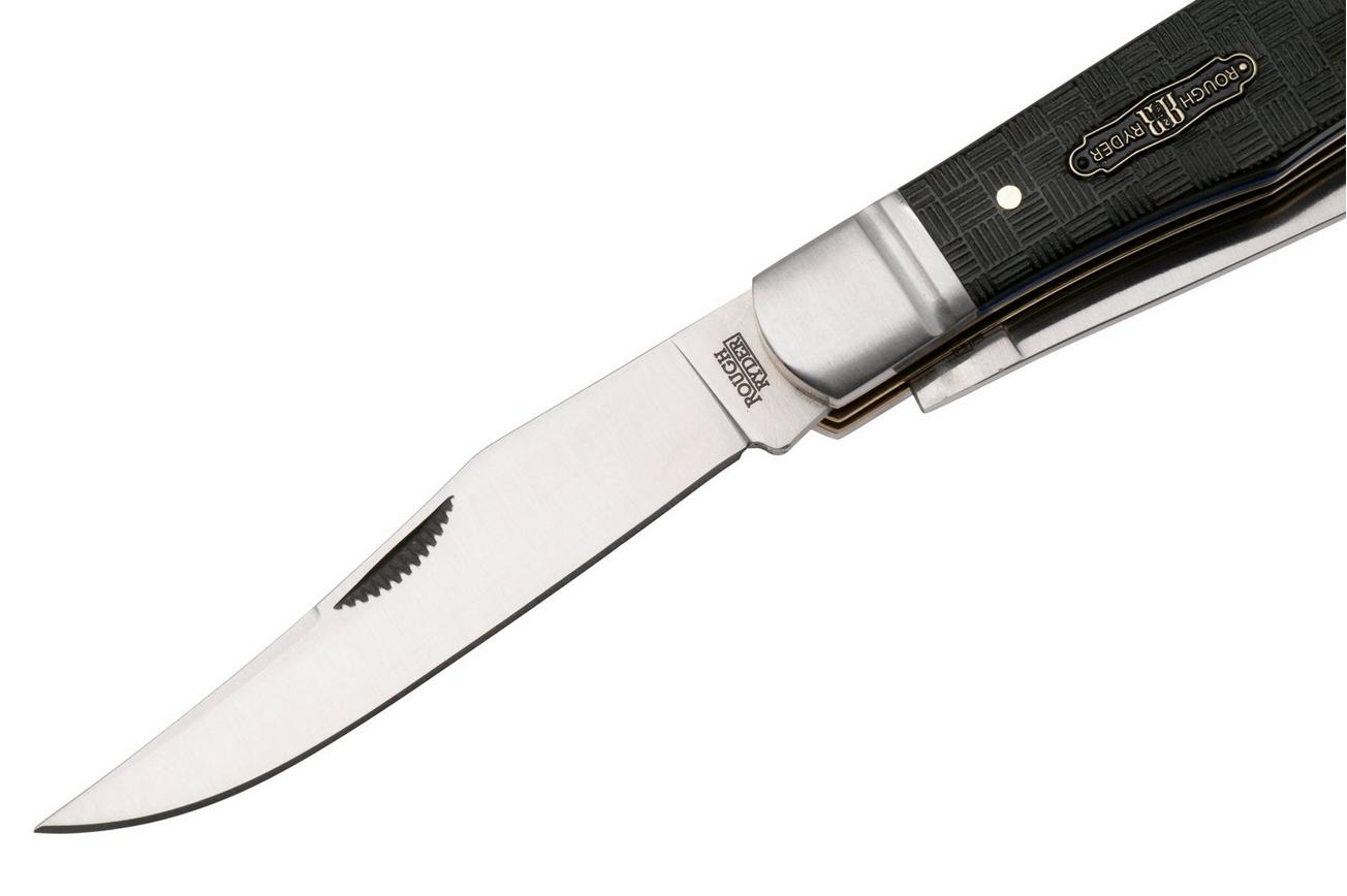 Rough Ryder Black Reserve Trapper RR2560 Satin 440A, Textured Pakkawood, zakmes