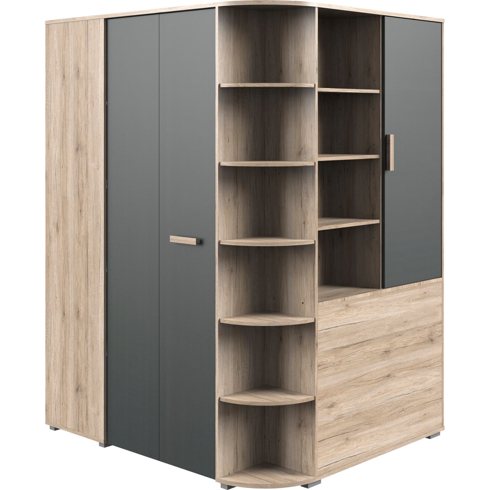 Eckschrank Cara sanremo graphit 124 x 199 x 148 cm