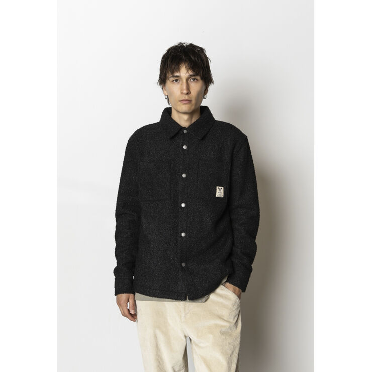 Fat Moose Ace boucle overshirt Black