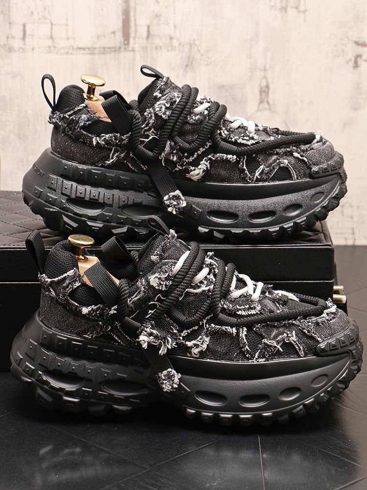 Mr Ozera - Platform Denim Veterschoenen