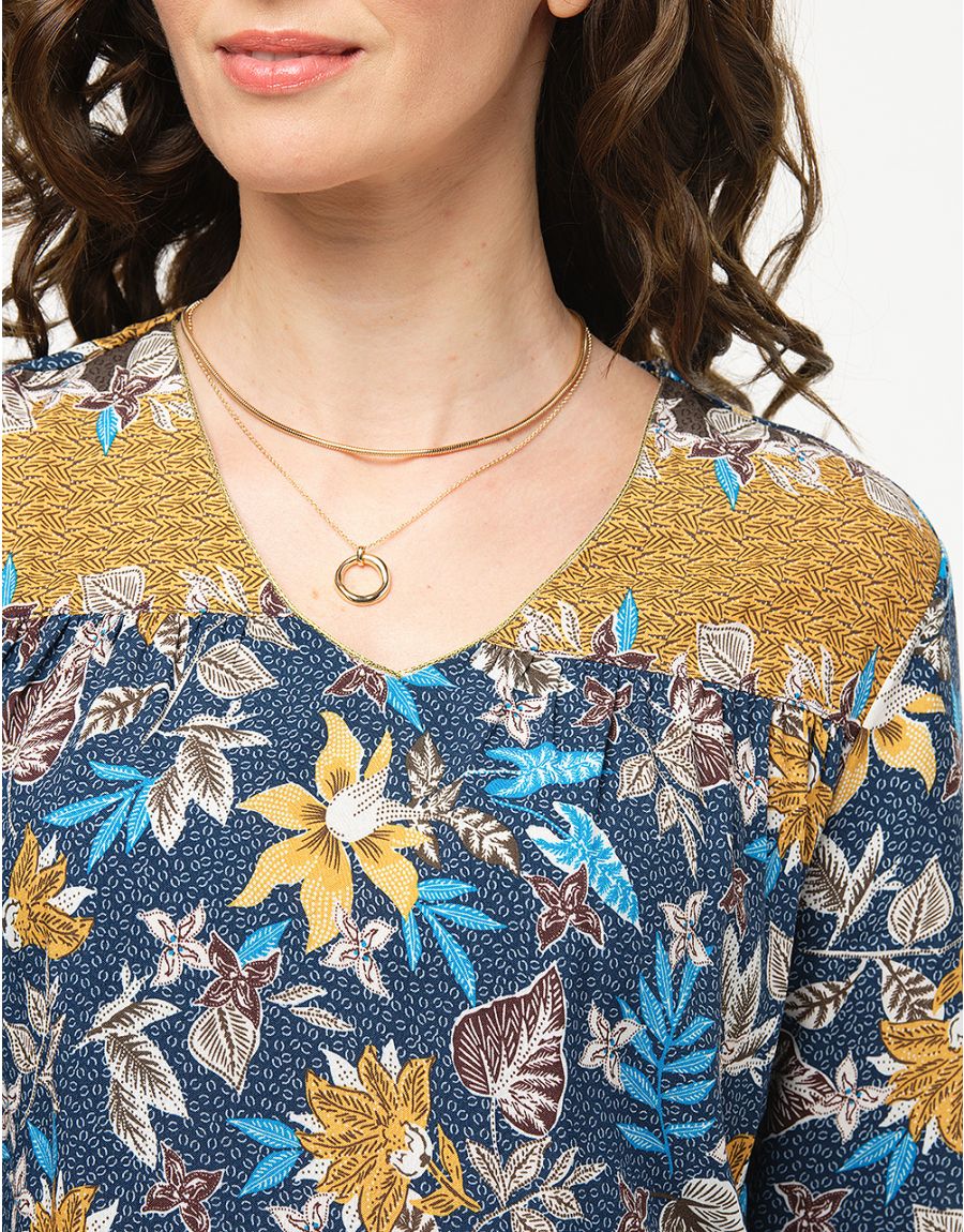 Robe motifs floraux bleu
