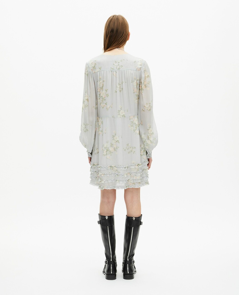 THE KOOPLES<br>Vestido curto com decote em V e estampa, mangas compridas