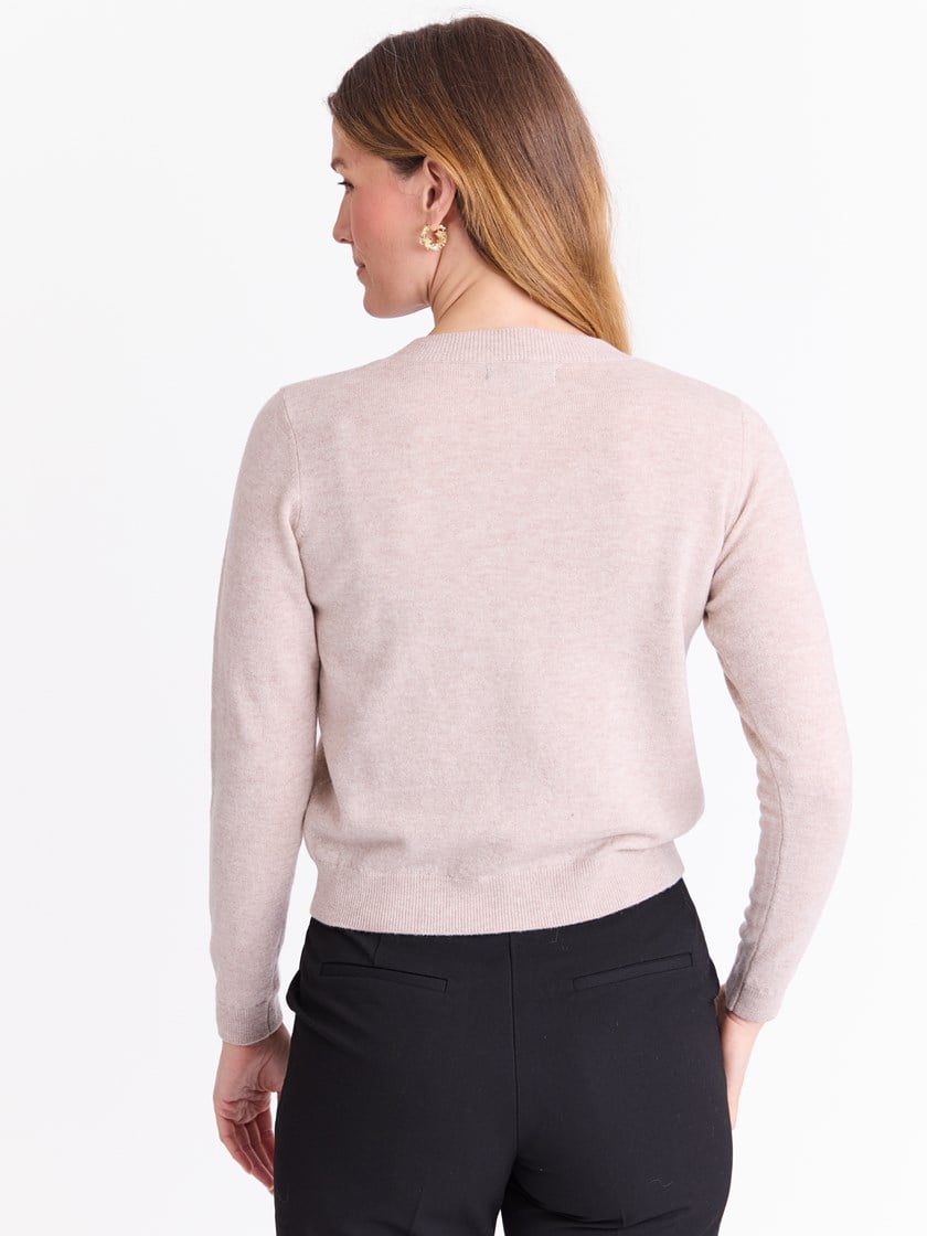 Vita merinocardigan Sand Melange