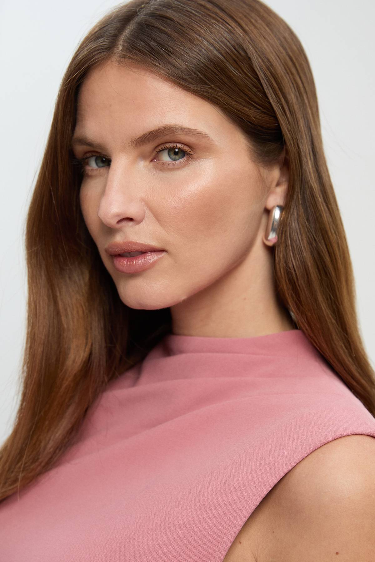 KarenMillen Robe Midi Ajustée Extensible à Blocs de Couleurs et Jupe Évasée
