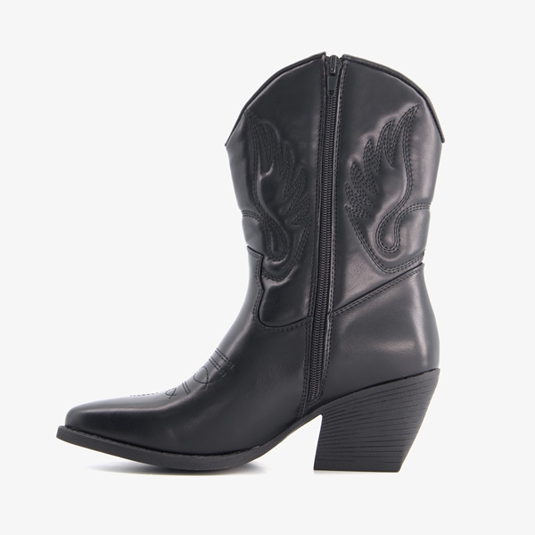 Blue Box lage dames western boots zwart