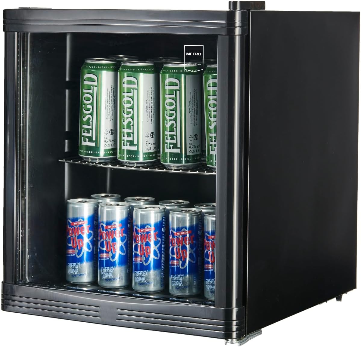 METRO Professional Réfrigérateur à boissons GPC1088, métal/verre, 43 x 49 x 83 cm, 88 L, réfrigération statique, noir