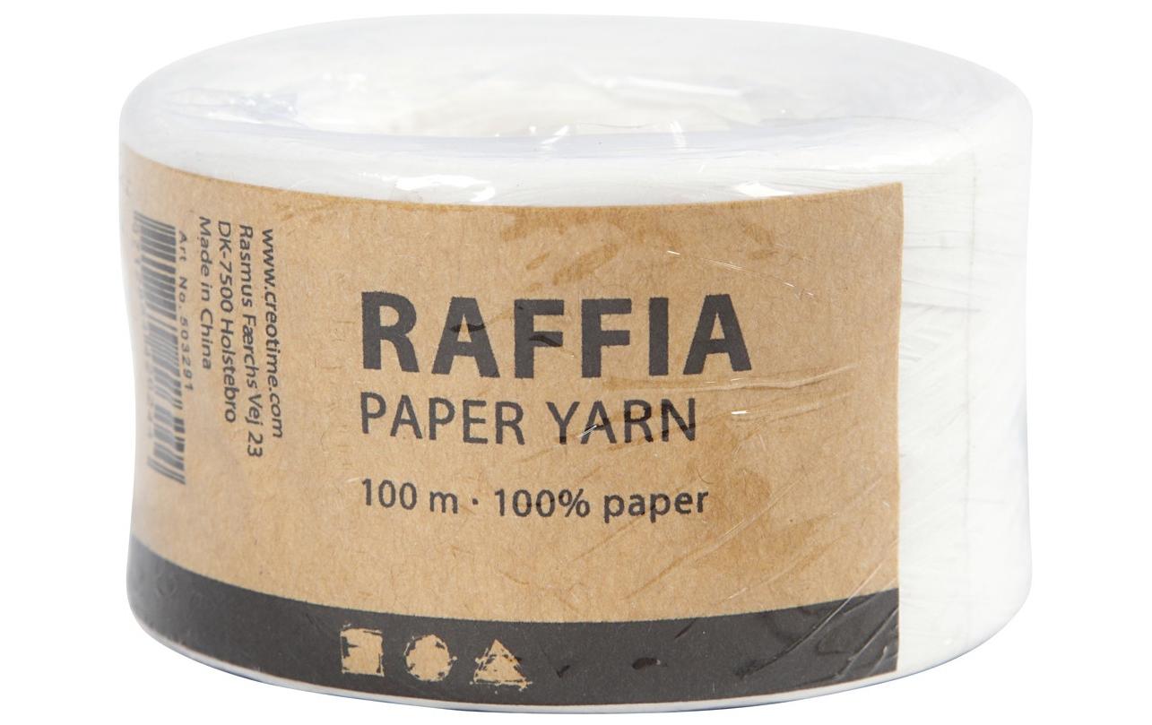 Geschenkband Raffiabast 8 mm x 100 m, WeissPapierbast für Geschenke