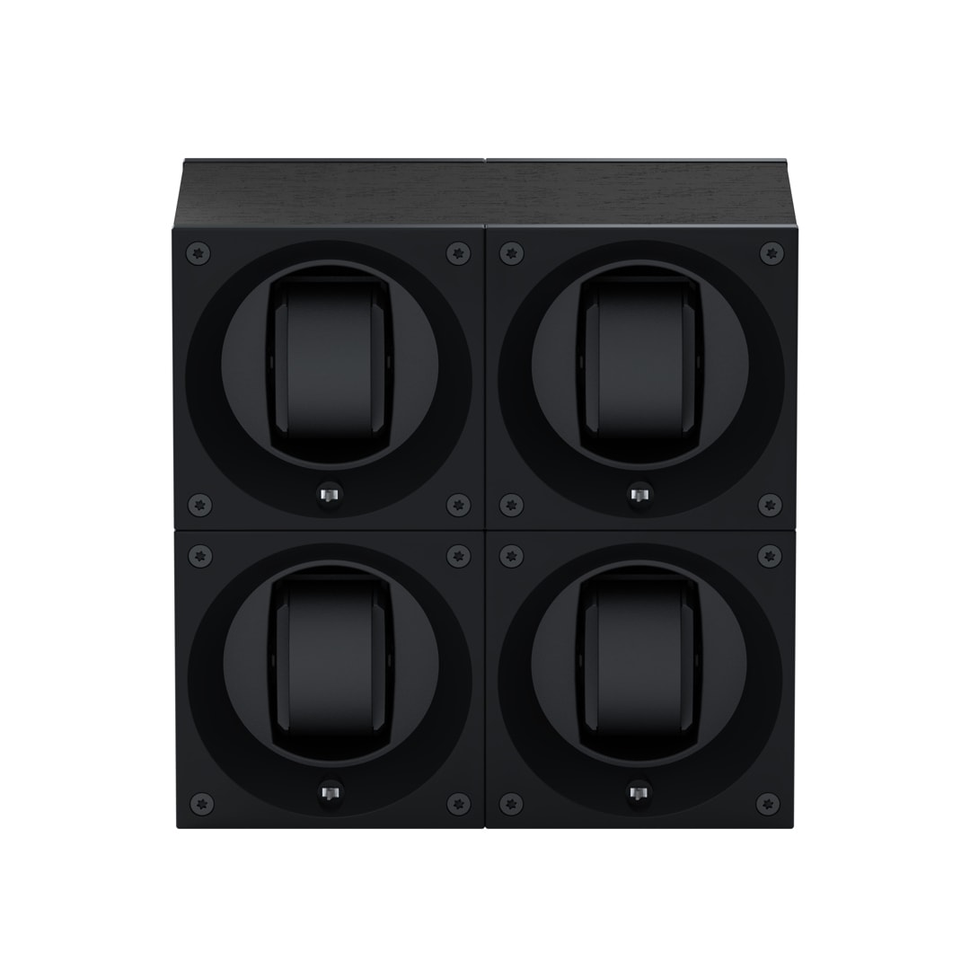SwissKubik Masterbox Wenge-Holz Schwarz - 4 Uhren