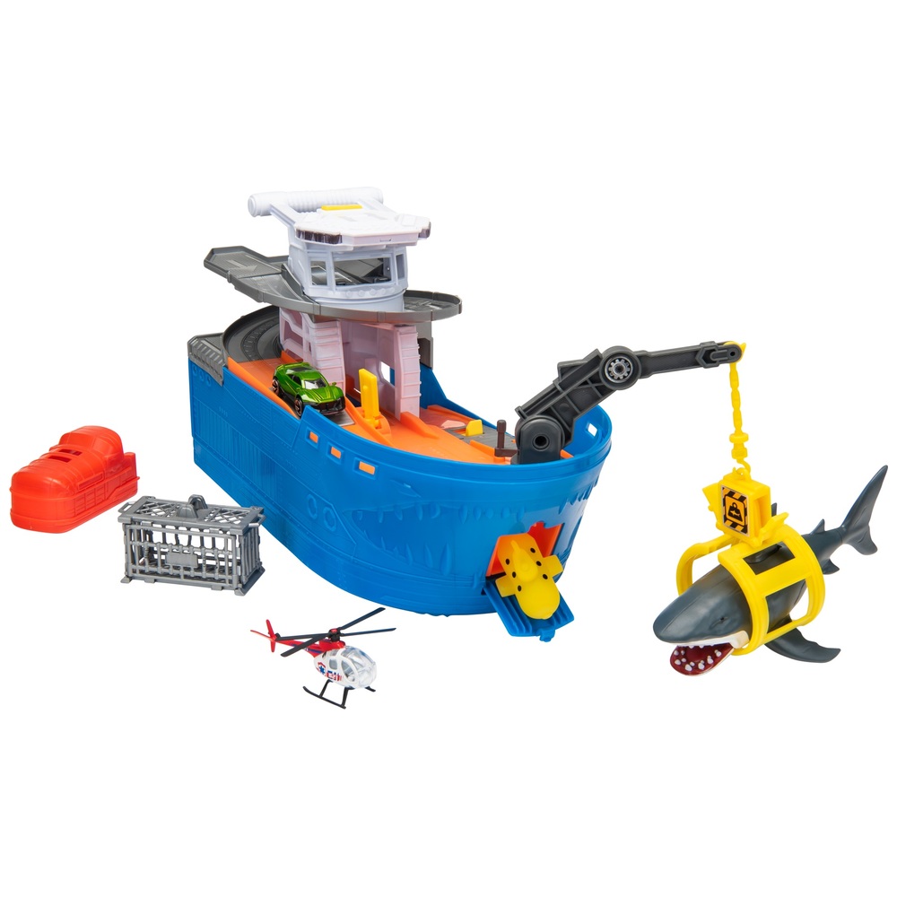 Super Wheelz Licht- und Sound-Haifischangriff-Boot-Spielset