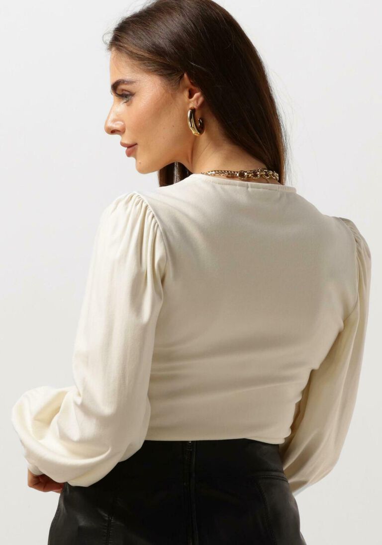 GESTUZ beige gestuz blouse rifagz v-neck blouse