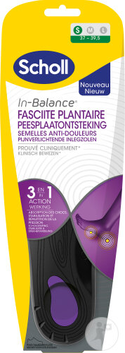 Scholl In-Balance Semelles Anti-Douleur Fasciite Plantaire S 1 Paire