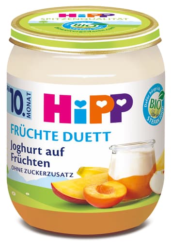 HiPP Bio Früchte-Duett Joghurt auf Früchten