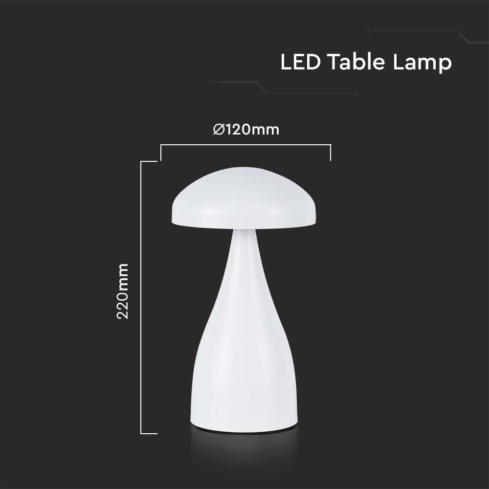 Witte oplaadbare tafellampen - IP20 - 1W - 55 lumen - 3IN1