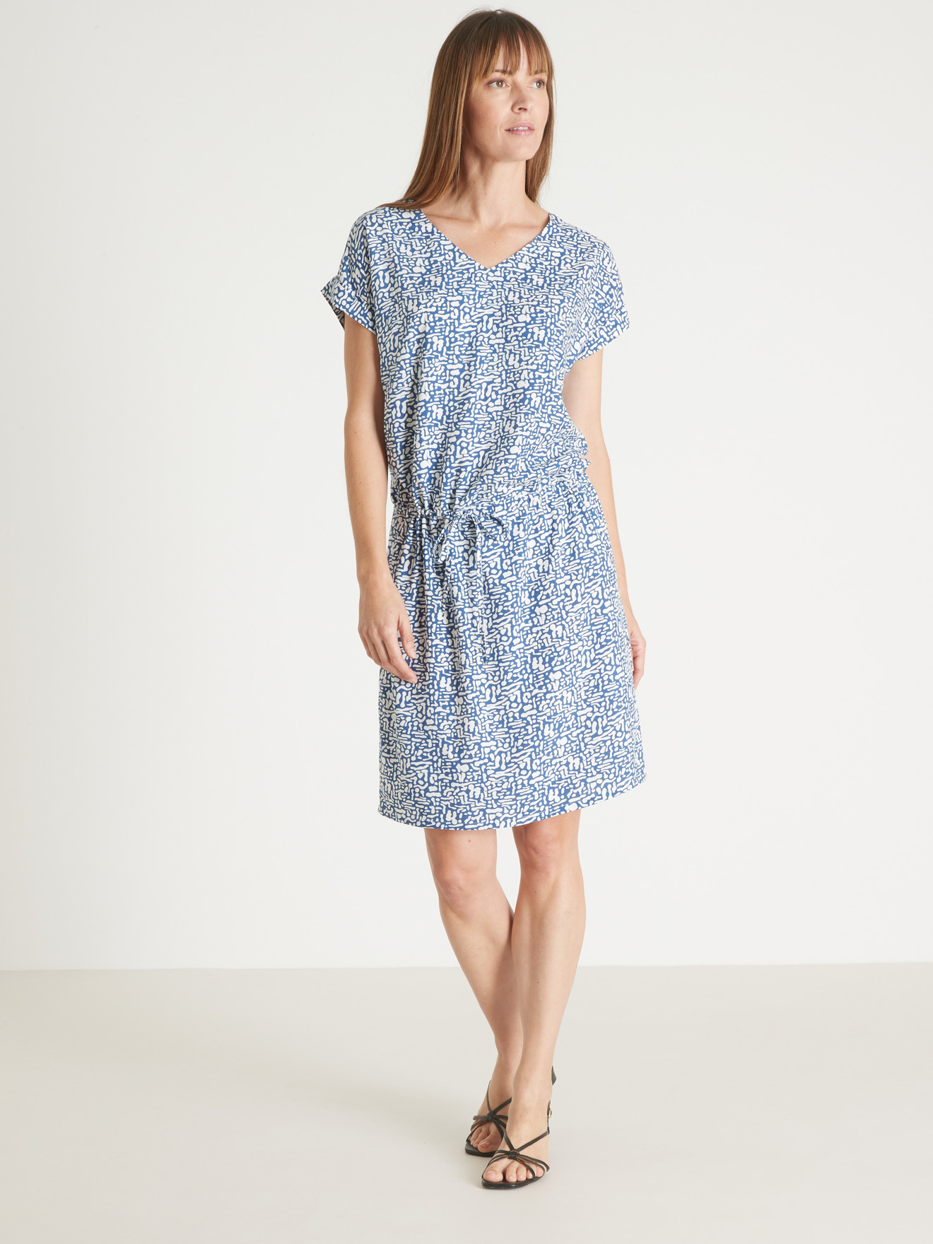Robe 3 trous tissu fluide