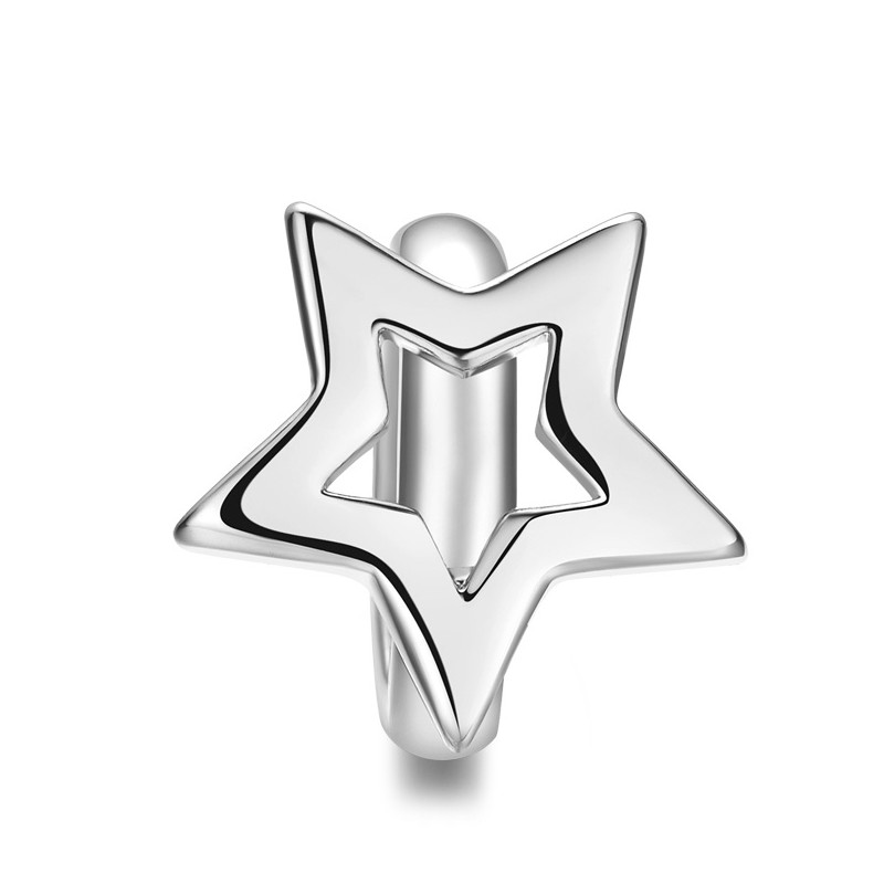 Charms Beads Etoile en Acier Inoxydable
