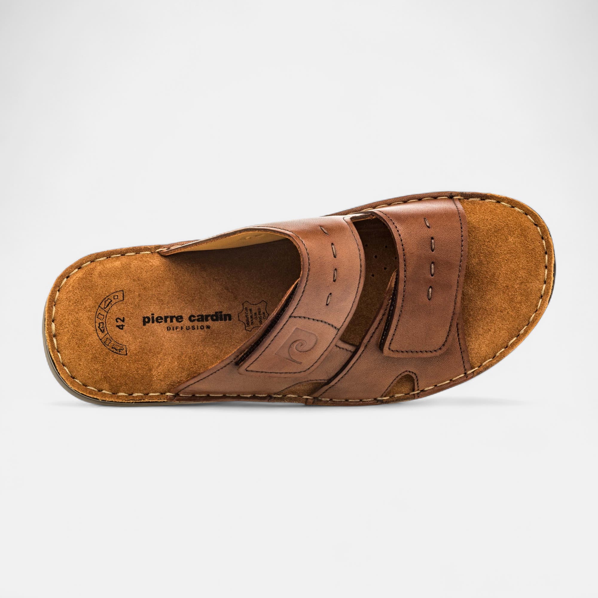 Mules Homme en cuir cognac