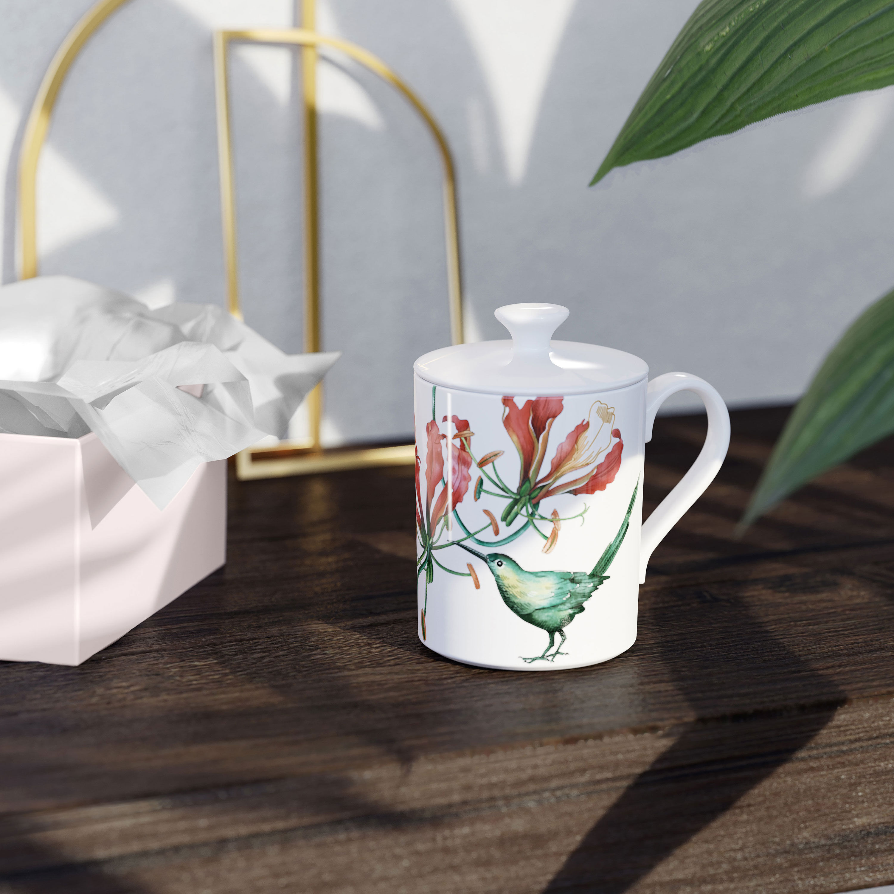 Avarua Mug Multi-colored, 8.8 oz, Premium Bone Porcelain