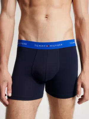 Cuecas Boxer Essential com Cós Elástico e Logo (Pacote com 3)