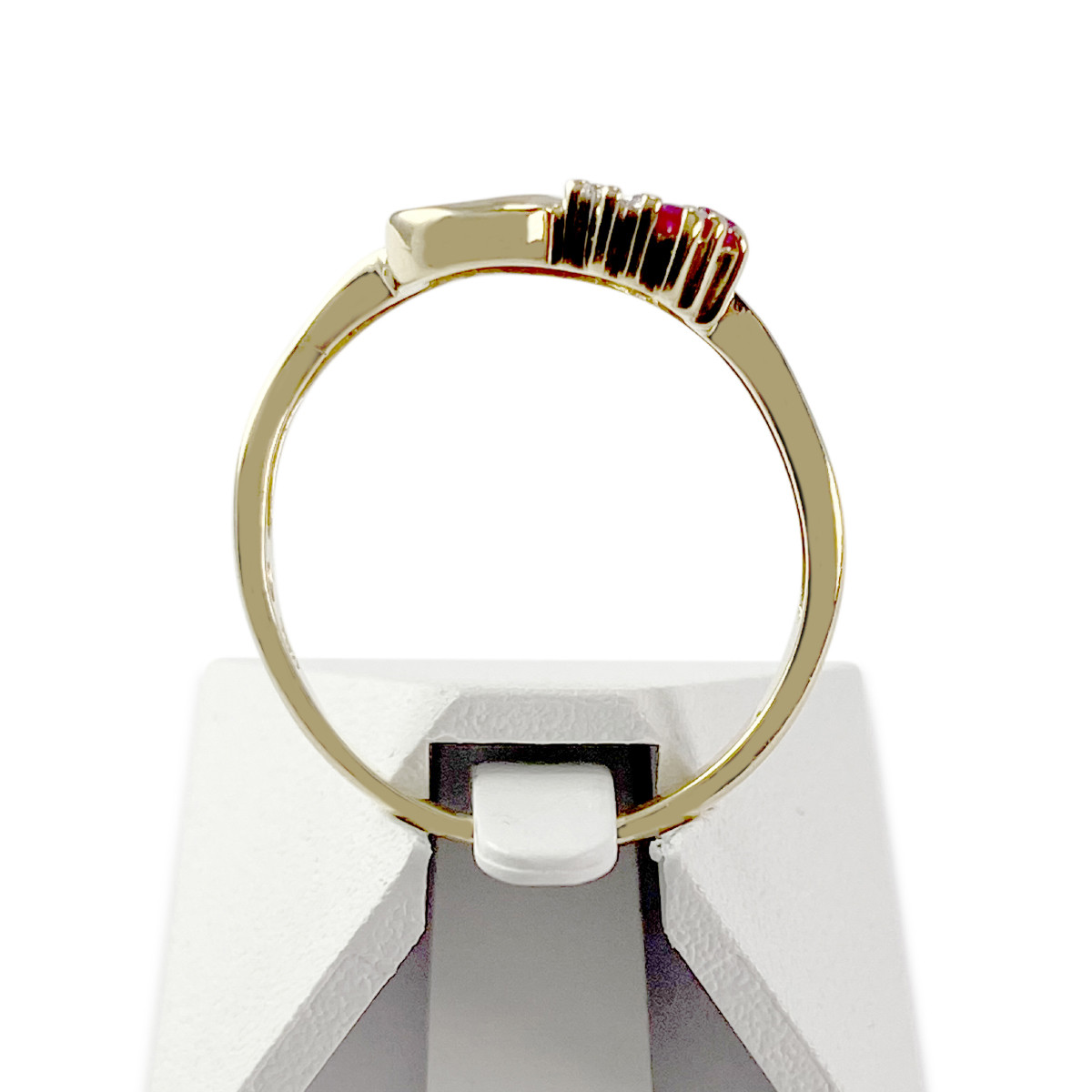 Bague d'occasion or 750 jaune diamant rubis
