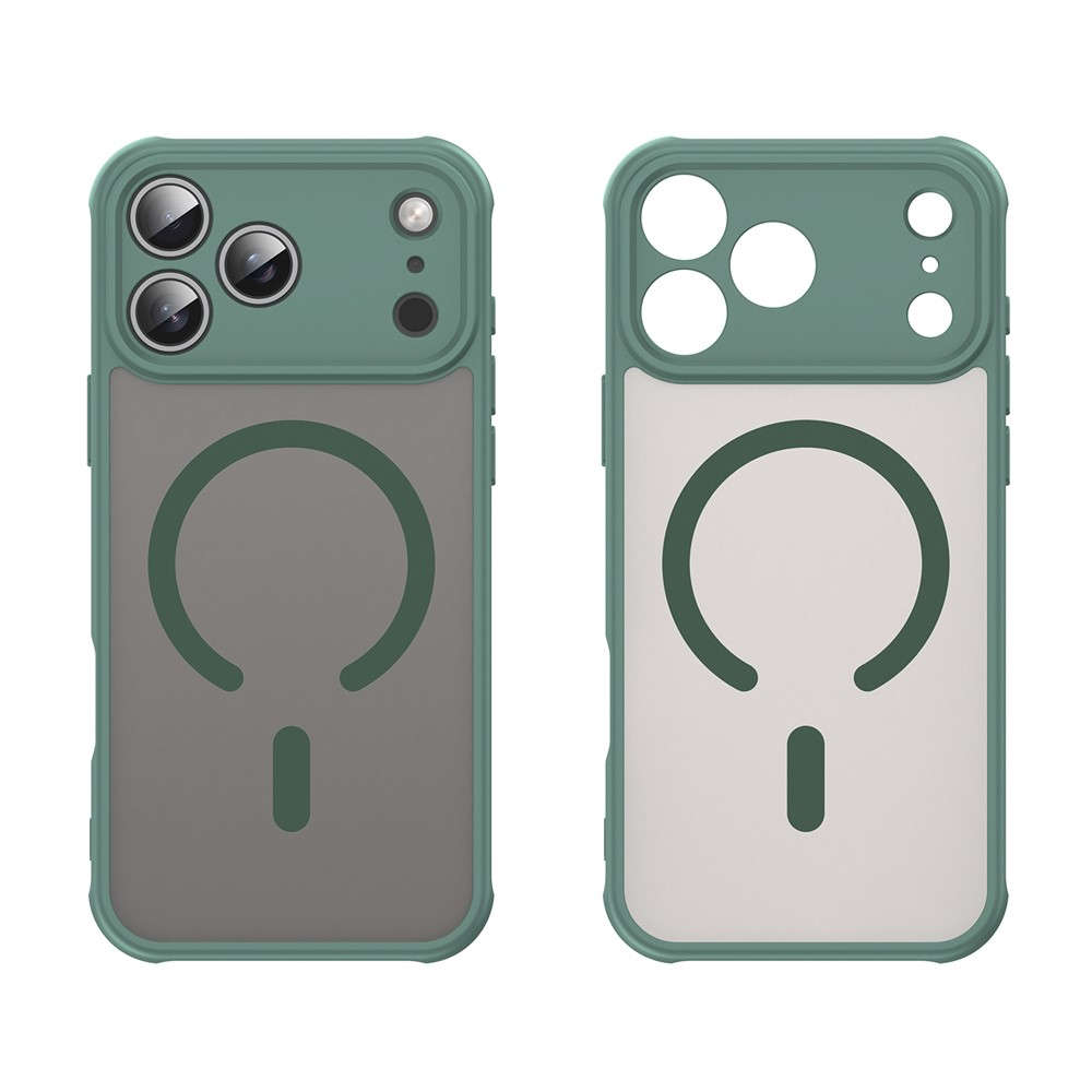 iPhone 17 Pro Max MagSafe Hybrid Hülle mit TPU Bumper   Kameraschutz - Grün (Matt)