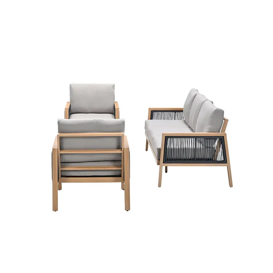 Garden Impressions San Capri loungeset 4-delig - light teak aluminium