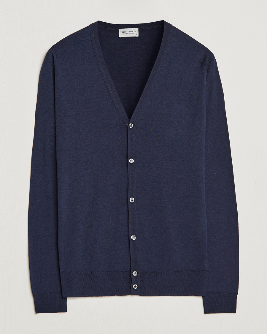 John Smedley Petworth Extra Fine Merino Cardigan Midnight