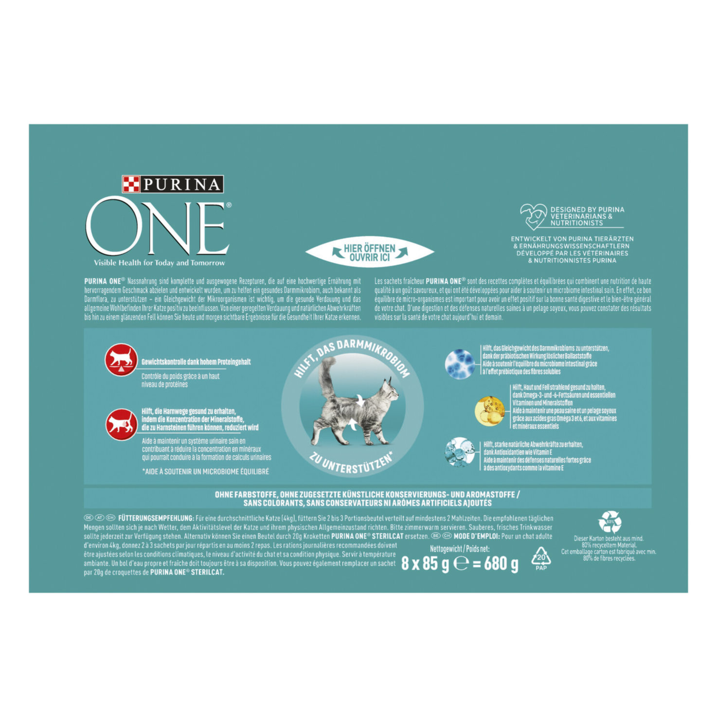 Purina ONE Sterilcat Katzenfutter in Sauce Lachs 8x85g
