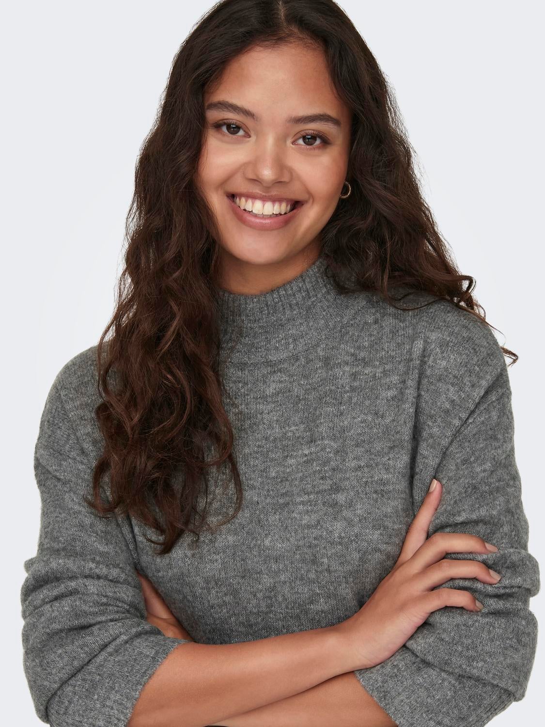 JDYELANORA Strickpullover Dark Grey Melange