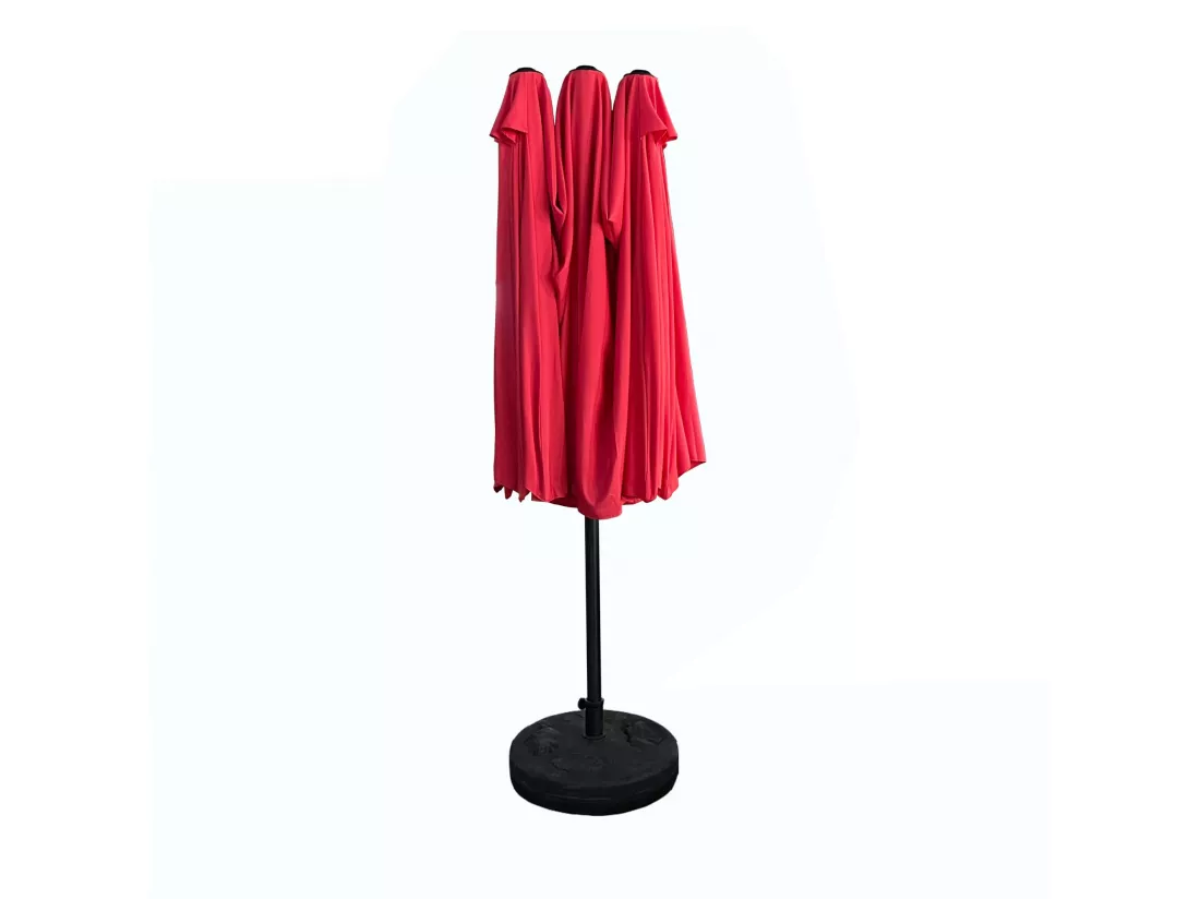 Parasol double de jardin TILIA en rouge, Poids 12,3 kg Dimensions L460 x l270 x H245 cm