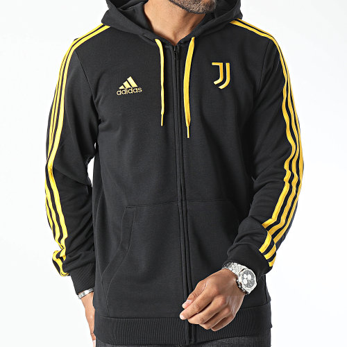Sweat Zippé Capuche A Bandes Juventus HZ4966 Noir