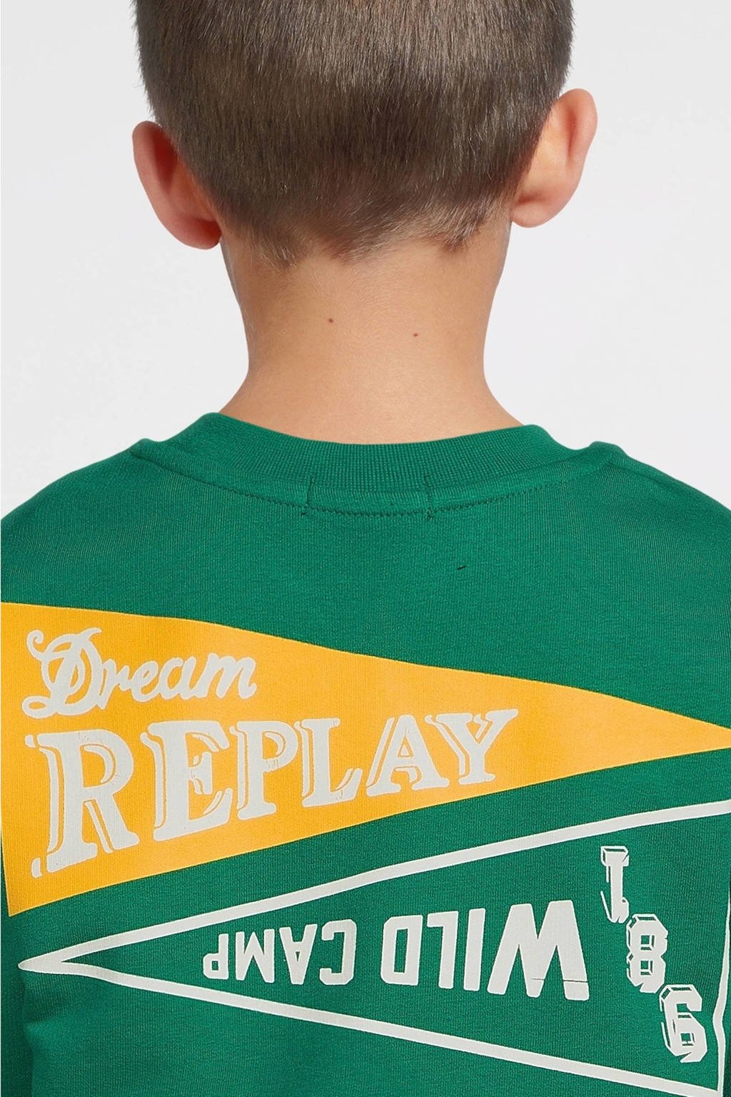 REPLAY trui met printopdruk groen