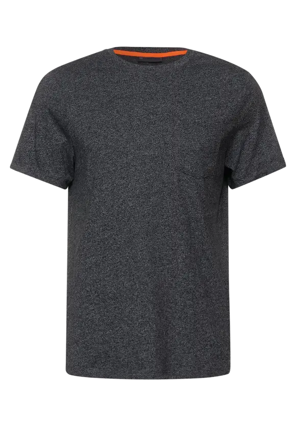 Long T-Shirt mit Brusttasche - anthracite grey melange