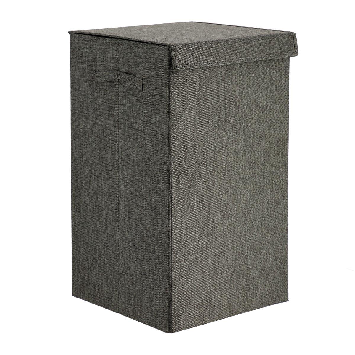 PANIERE A LINGE PLIABLE TISSU GRIS