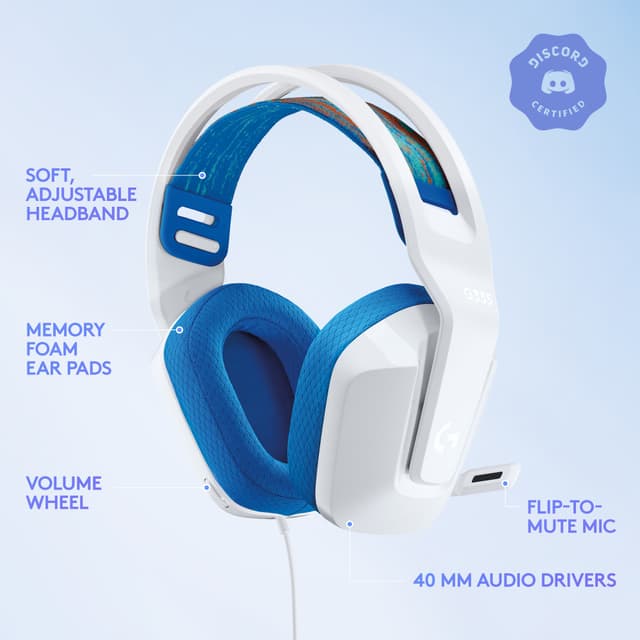Logitech G335 gaming headset (hvid)