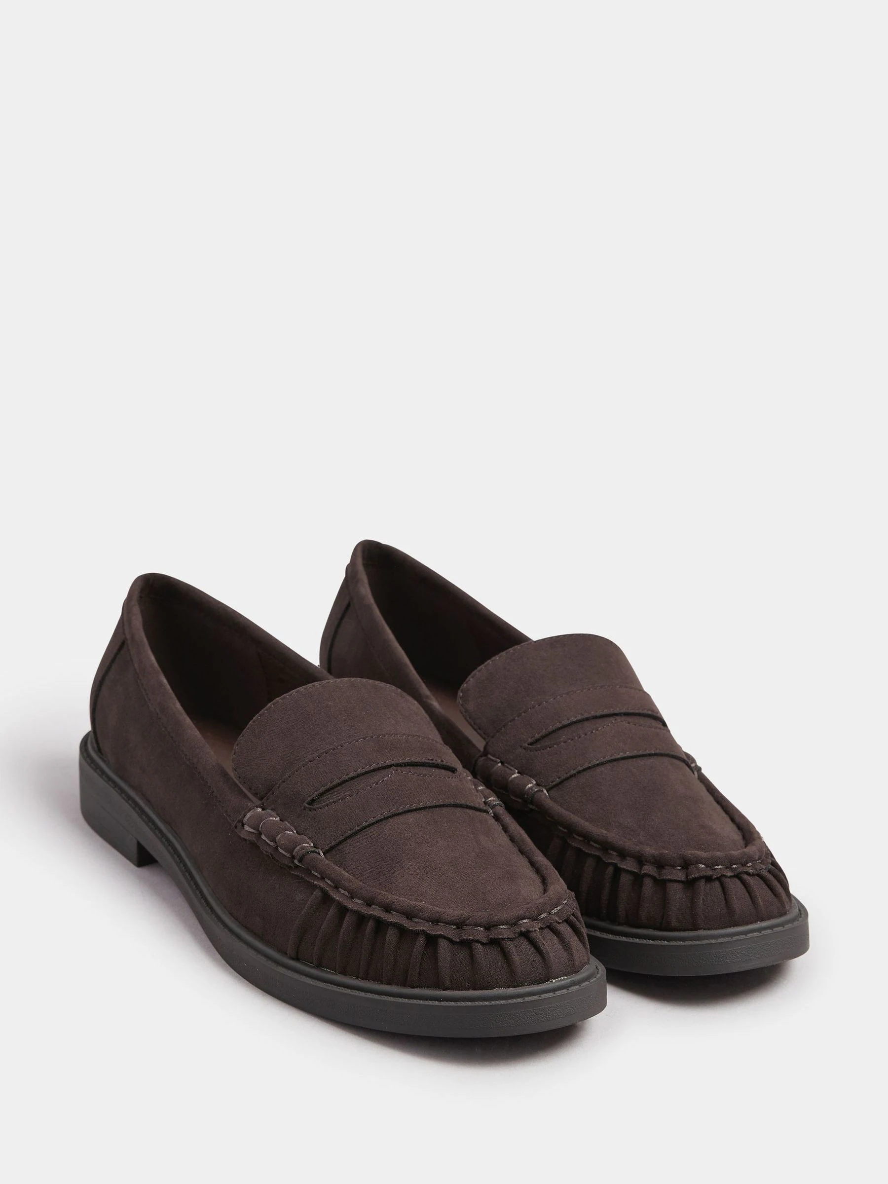 Bruin - Yours Curve Extra-Wide Fit Ruched Loafers