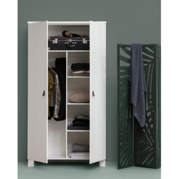 WOOOD kledingkast Ties wit grenenhout 202 x 111 x 55 cm