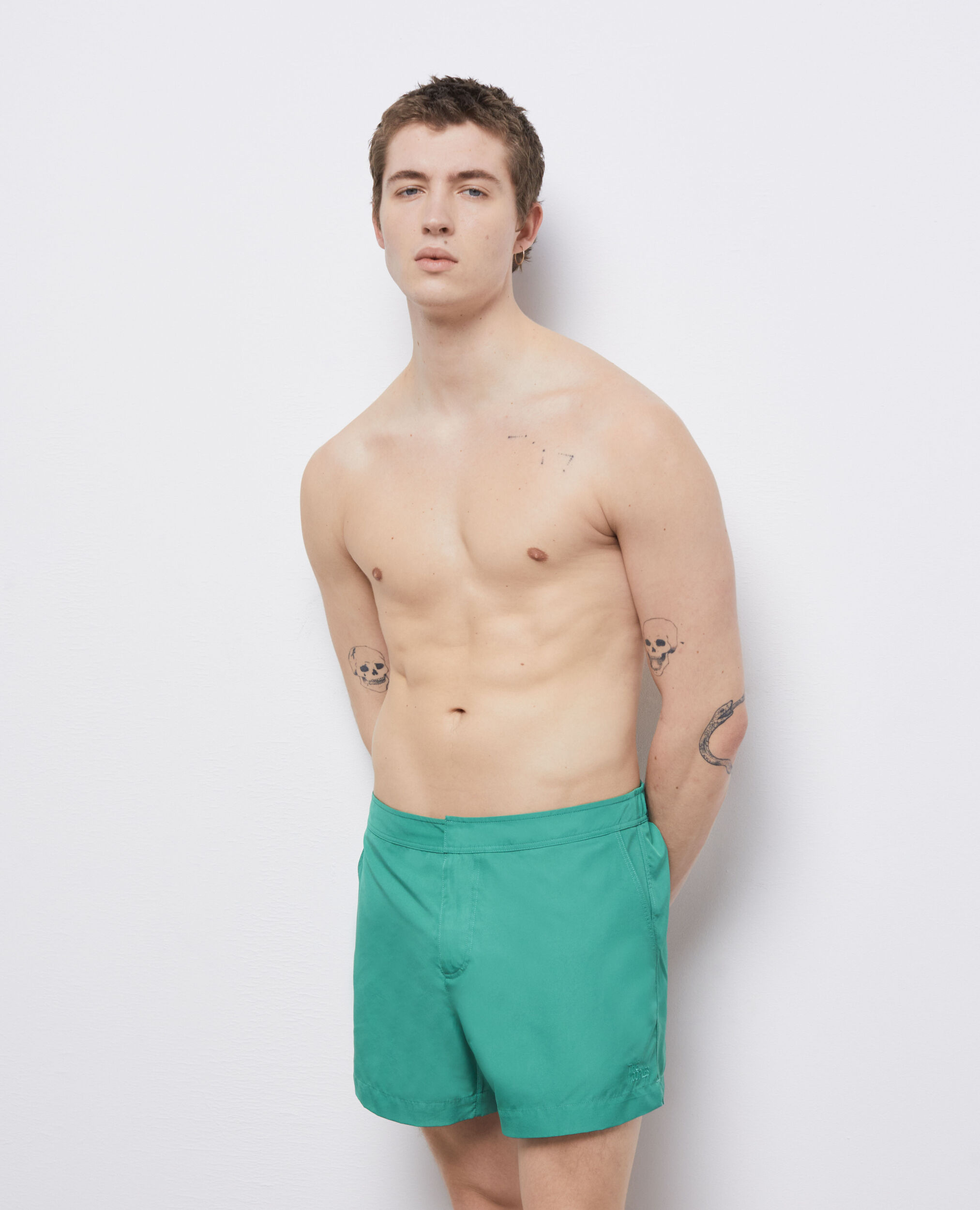 Short de bain vert avec logo