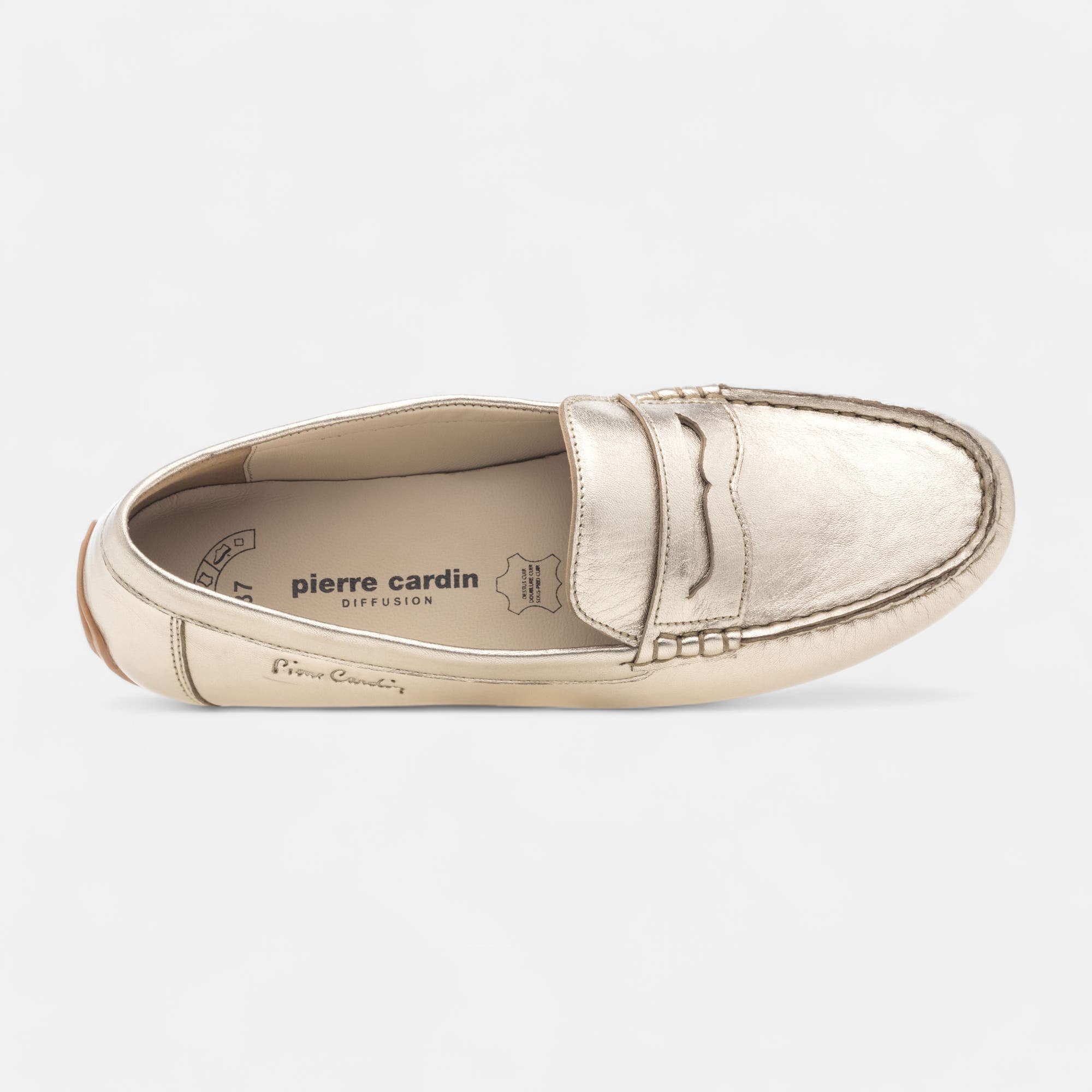 Mocassins Femme en cuir or
