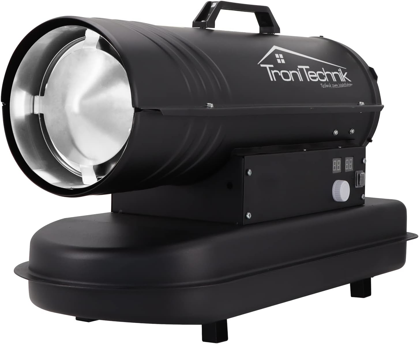 Tronitechnik® Heizkanone Dieselheizgebläse Dieselheizer 20kW Diesel betriebener Heißluftgenerator Heizgerät Bauheizer Heizer mit 19l Tank, Digitale Temperaturanzeige, Überhitzungsschutz