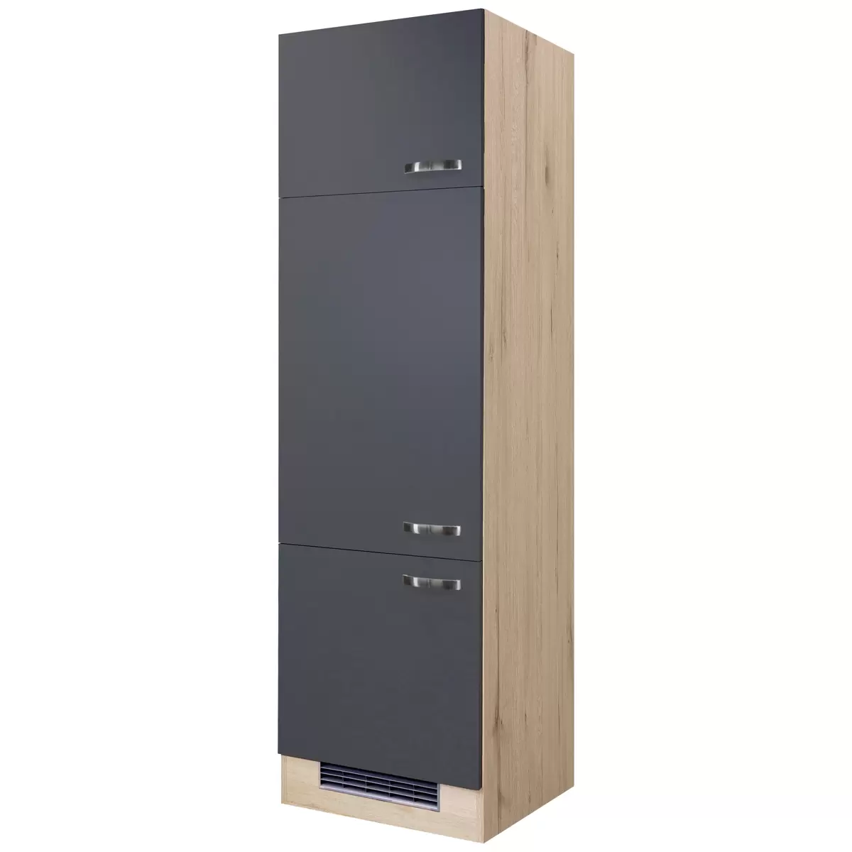 Kühlschrank-Umbau Shadow grau,Eiche