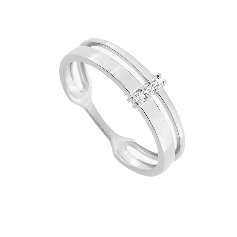 Bague femme - Oxyde de zirconium - Or 18 Carats