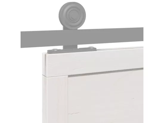 Porte de grange blanc 90x208 cm bois massif de pin