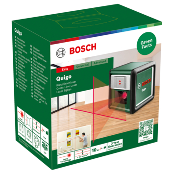 Bosch kruislijnlaser Quigo3 (incl. universele klem MM2 en adapter plaat)