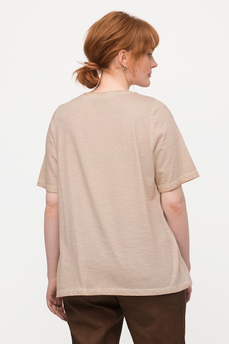 Trachten-T-Shirt, Rehkitz, Classic, V-Ausschnitt, Halbarm
