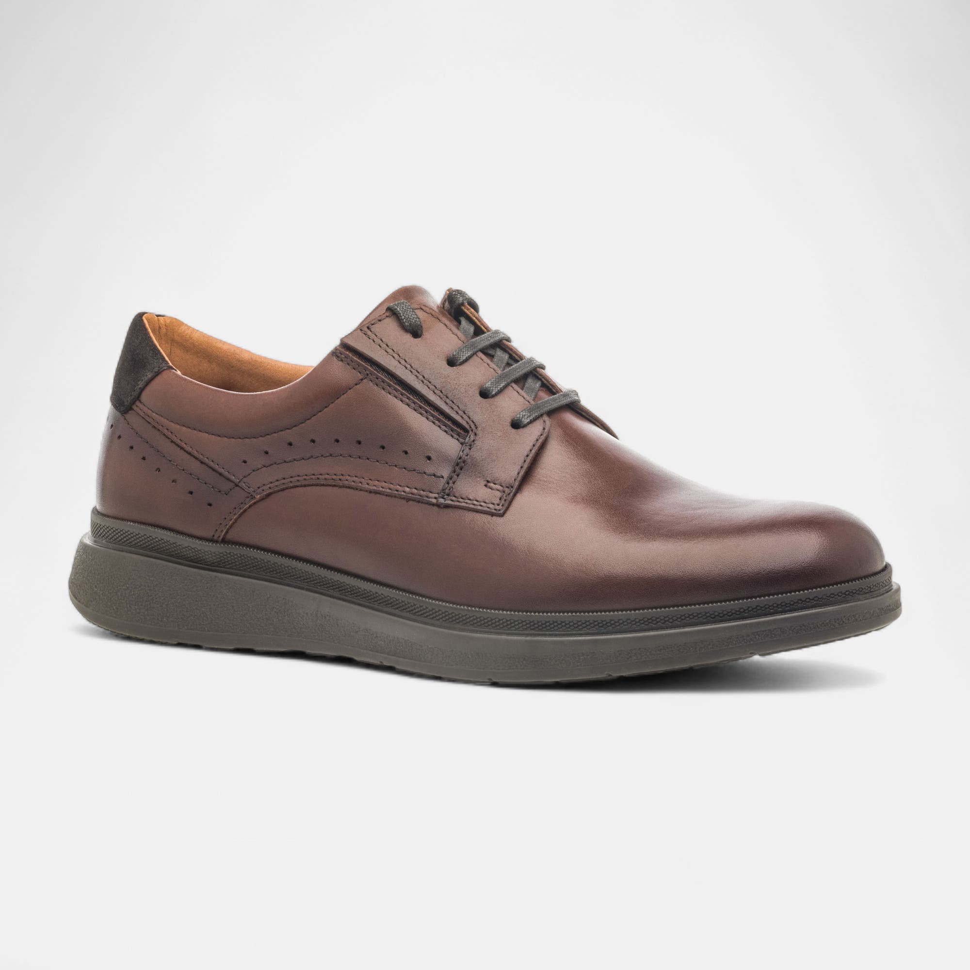 Derbies Homme en cuir cognac