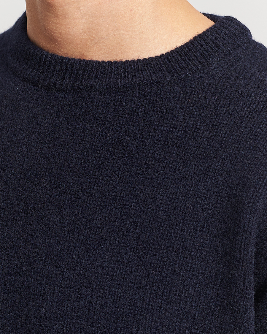 Merz b. Schwanen Merino/Cashmere Knitted Sweater Dark Navy