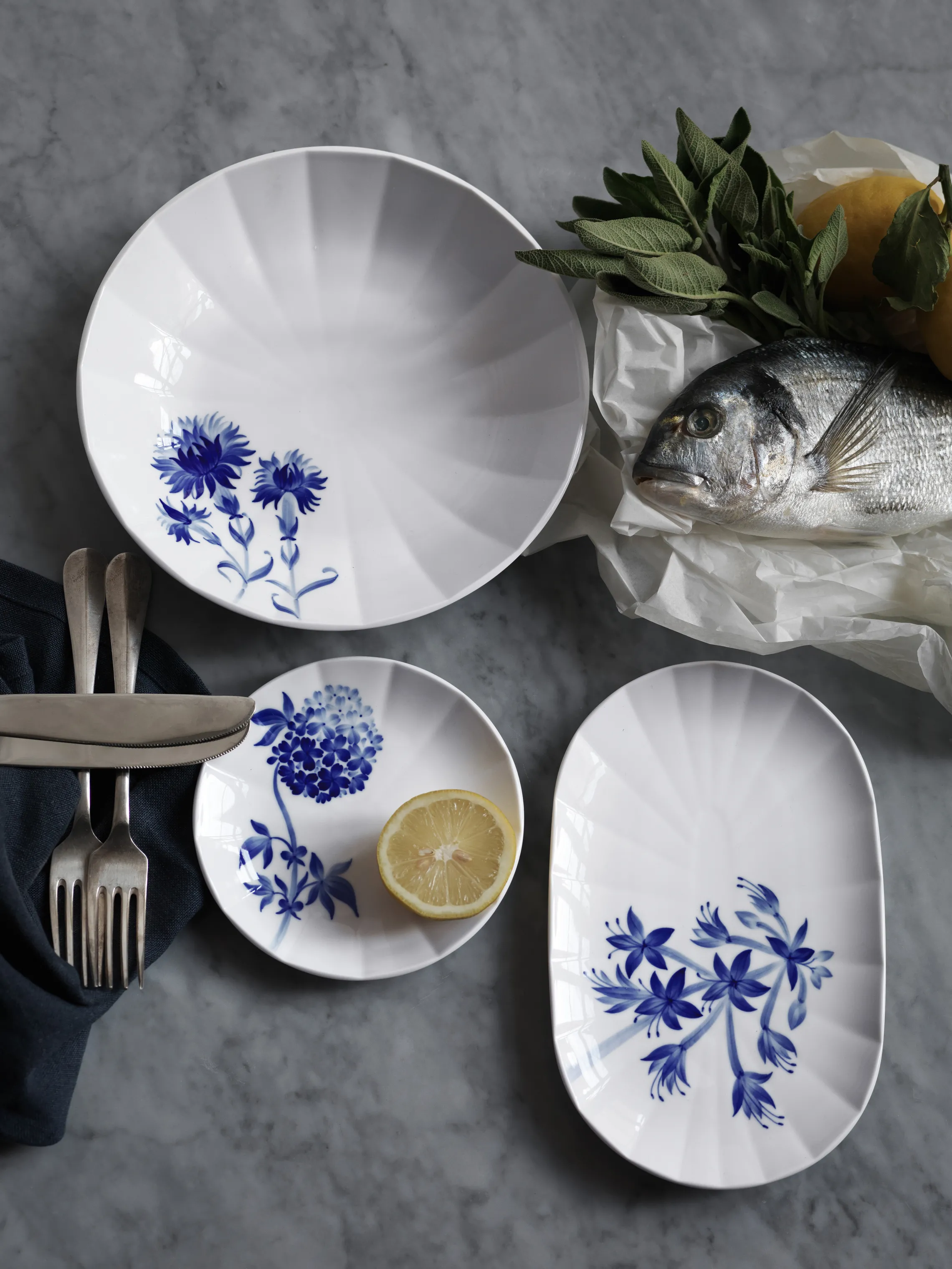 Royal Copenhagen Blomst Dyb Tallerken - Rose