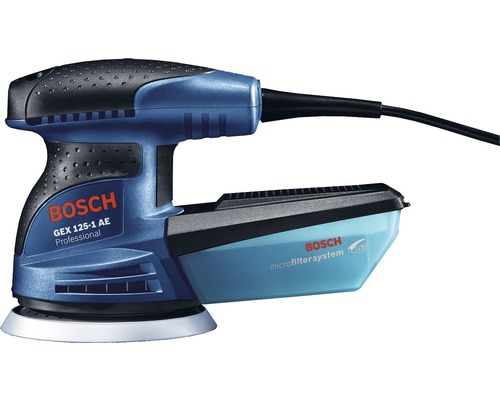 Bosch Professional GEX 125-1 AE excenterschuurmachine inclusief microfilterbox, 3 x C470 schuurbladen (Best for Wood + Paint) en draagtas